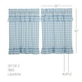 thumbnail image 3 of VHC Brands Annie Blue Buffalo Check Farmhouse Ruffled Tier Kitchen Curtain Set 36x36, 3 of 7