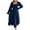 Navy, variant on Lenpel Women's Maxi Dresses Long Sleeve Square Neck Pleated Ruffle Trim Babydoll Long Dresses A-Line Flowy Dress