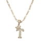 thumbnail image 1 of Cadena y dije de brillos con corona de oro laminado letra T, 1 of 7