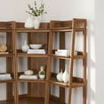thumbnail image 5 of Bixby 3-piece Corner Bookshelf Set with Narrow Bookshelves in Walnut, 5 of 9