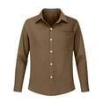 thumbnail image 5 of Women's Blouses Shirts Cotton Long Sleeve Botton Down Shirts for Women Brown XXL, 5 of 6