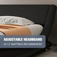 thumbnail image 2 of Allewie King Size Platform Bed Frame with Curved Adjustable Headboard, Faux Leather Upholstered Style, 10'' Mattress Recommended, Black, 2 of 8