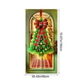 thumbnail image 3 of Festive Bow Door Curtain Decoration Hanging Cloth for Home Entrance Party Celebration Birthday Christmas Decor Multipurpose Courtyard Door Cover - 70.87 x 35.43 inches, 3 of 6