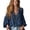 Dark Blue #13, variant on Women's Boho Split V‑Neck Balloon Blouse Long‑Sleeve Shirt Solid Color Western Tunic Loose‑Fit Casual Top for Spring Fall Vacation