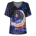 thumbnail image 3 of Pntutb moda adulta mujer cuello redondo manga corta tops camiseta estampados sueltos cortos Pntutb Pntutb-6944, 3 of 9