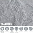 thumbnail image 4 of HZ & HY Oversized King Bedspread 128x120 Extra Wide - Paisley Pattern Quilt Set - Gorgeous & Elegant Style Bedding Coverlets, Reversible, Lightweight, 5 Piece, California King, Ultimate Gray, 4 of 9