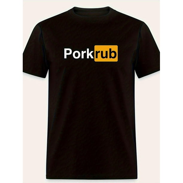 Camiseta gráfica de manga corta para hombre, divertida, con el logo de Pork Rub-1024, color negro, para adultos, hombres, mujeres, adolescentes, jóvenes y ocio.