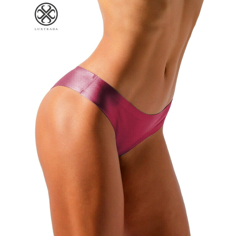 Luxtrada 3 Pack Women Ice Silk G-string Briefs Panties Seamless Thongs  Underwear Lingerie
