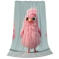 thumbnail image 2 of Honeii Adorable Pink Fluffy Birds Print Fleece Blanket - Throw Blanket for Bed, Sofa, Couch, Camping, and Travel , Microplush Ultra Soft Warm Blanket-80"x60", 2 of 7