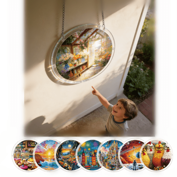 Acrylic Suncatcher Puzzle, Unique Butterflies in Bloom Acrylic Sun Catcher Puzzle Kit for Doors Garden and Window Hanging, DIY Suncatcher Kits for Adults