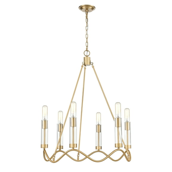 Elk Home 27-Inch Wide Celsius Chandelier, Transitional, Satin Brass