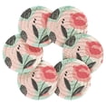 thumbnail image 2 of 6-Pack Coiled Coasters Set with Storage Rack Heat-Resistant for Home, Office or Gift Large and Cartoonish Rose (3.94in Diameter), 2 of 7