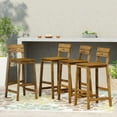 thumbnail image 3 of Noble House Castner Outdoor Bar Stool, Teak, 4 Pack, 3 of 9