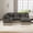 Khaki Black, variant on Large Modular Sectional Corner Coucheses with Tassel, 5 Seater Sofa Big Comfy Leopard Chenille U Shaped Couches with 2 Throw Pillows and 4 Lumbar Pillows, Movable Ottoman, Brown black