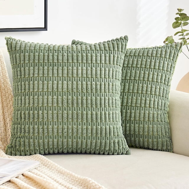 Cojín Pana Crema Blanco 45x45 cm para Salón Sofá Dormitorio Pack de 2 Adecuado para la vida diaria y también adecuado para vacaciones como Navidad