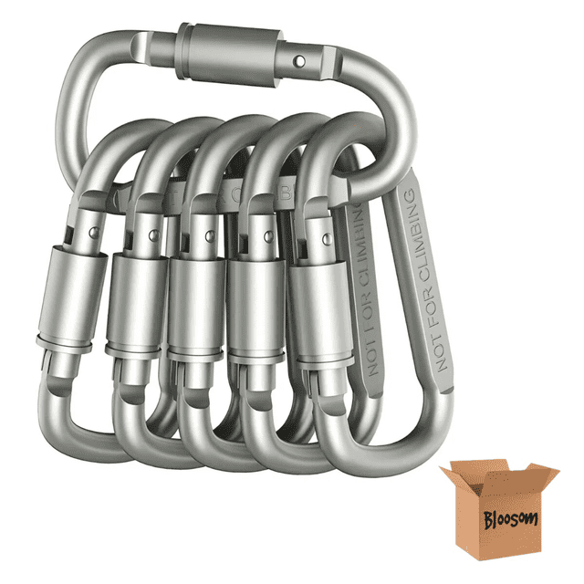 Mosquetón Bloosom Tipo D De Aluminio, 6 Piezas Gris