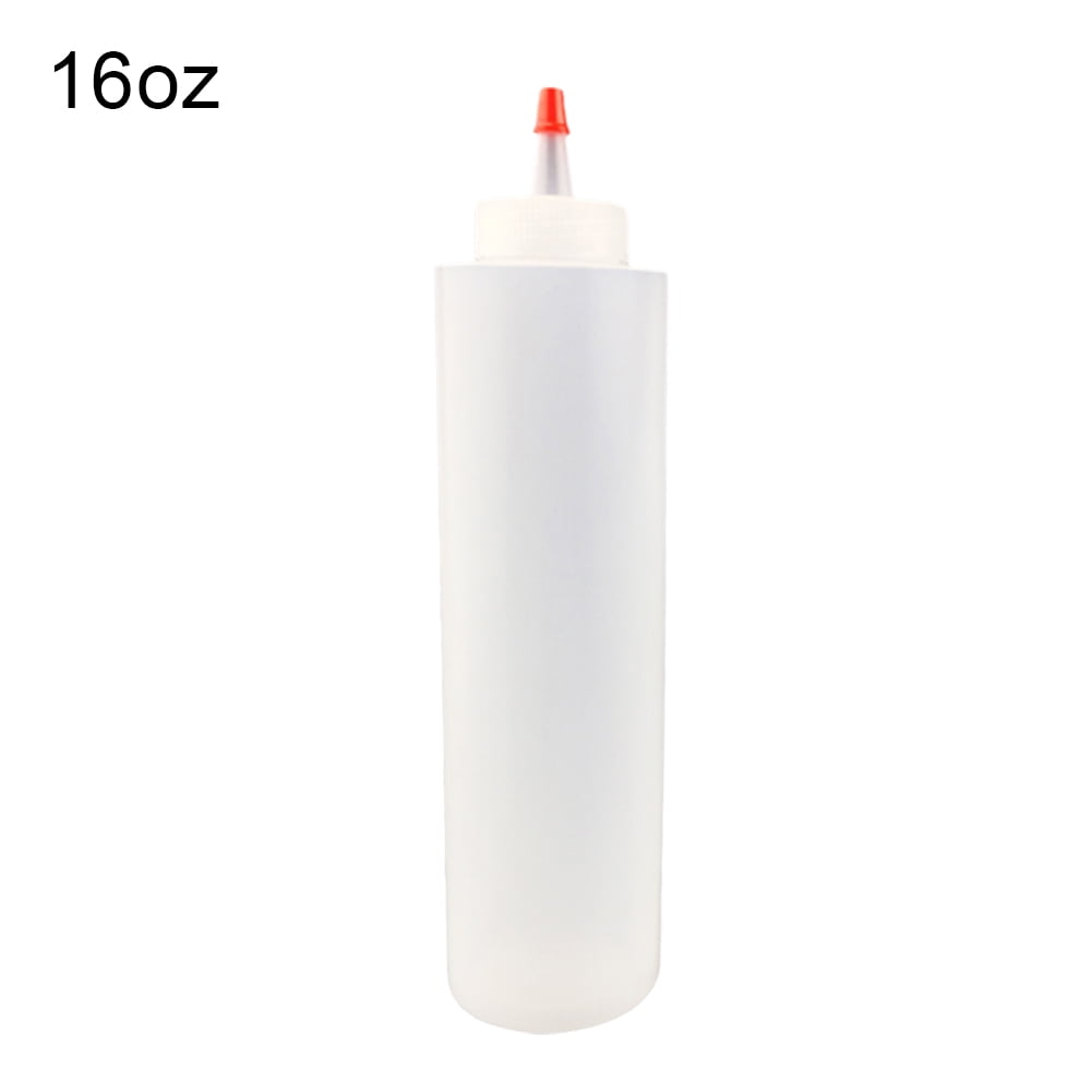 Grandest Birch 8/16oz Clear Squeezes Condiment Bottles Sauces Ketchup