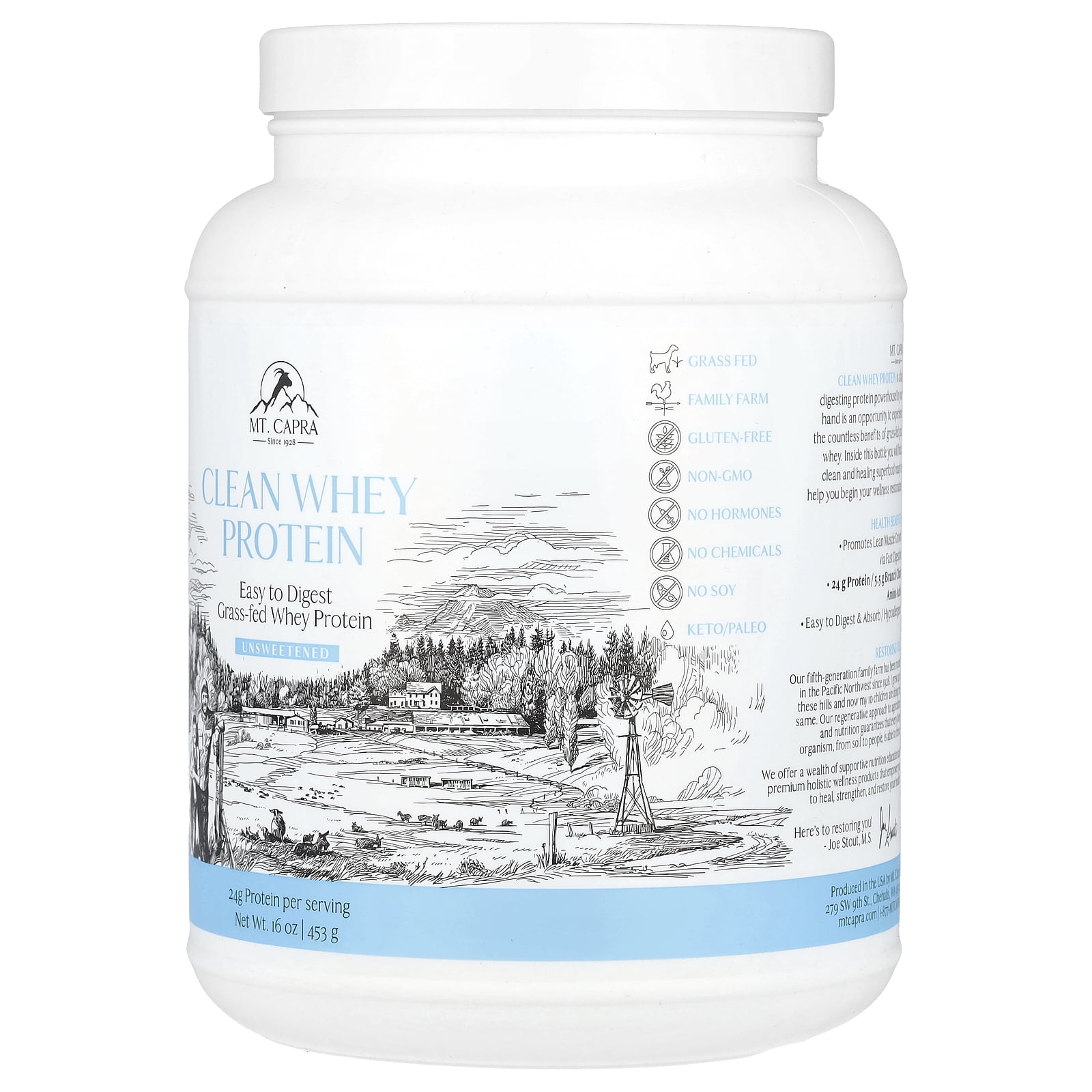 Mt. Capra Clean Whey Protein, Vanilla Bean, 16 oz (453 g)