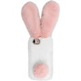 thumbnail image 2 of Plush Rabbit Case Compatible with Samsung Galaxy A23 5G/4G,Fluffy Fuzzy Cute 3D Bunny Ears Soft Warm Case Faux Fur Shockproof TPU Back Cover with Bling Diamond Chic Bowknot,Pink and White, 2 of 5