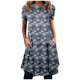 thumbnail image 2 of Puntoco Vestido De Manga Corta Con Cuello Redondo Estampado A La Moda Para Mujer Con Bolsillos Vestido De Cuello Redondo De Manga Corta Azul Xxxl,Regalos Para Mujer Joven, 2 of 5