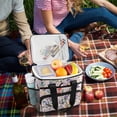 thumbnail image 5 of FORMRS Insulated Cooler Bag 24 Cans Capacity Soft Leakproof Lunch Box with Side Pockets, Purple Floral Pattern, 5 of 7