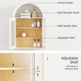 thumbnail image 4 of Ludatido Bathroom Medicine Cabinets with 2 Doors, Wall Mounted Medicine Cabinets with Adjustable 4 Shelves, Arched Design Medicine Cabinet with Glass&Semi-Circular Storage for Bathroom Wood Grain, 4 of 14