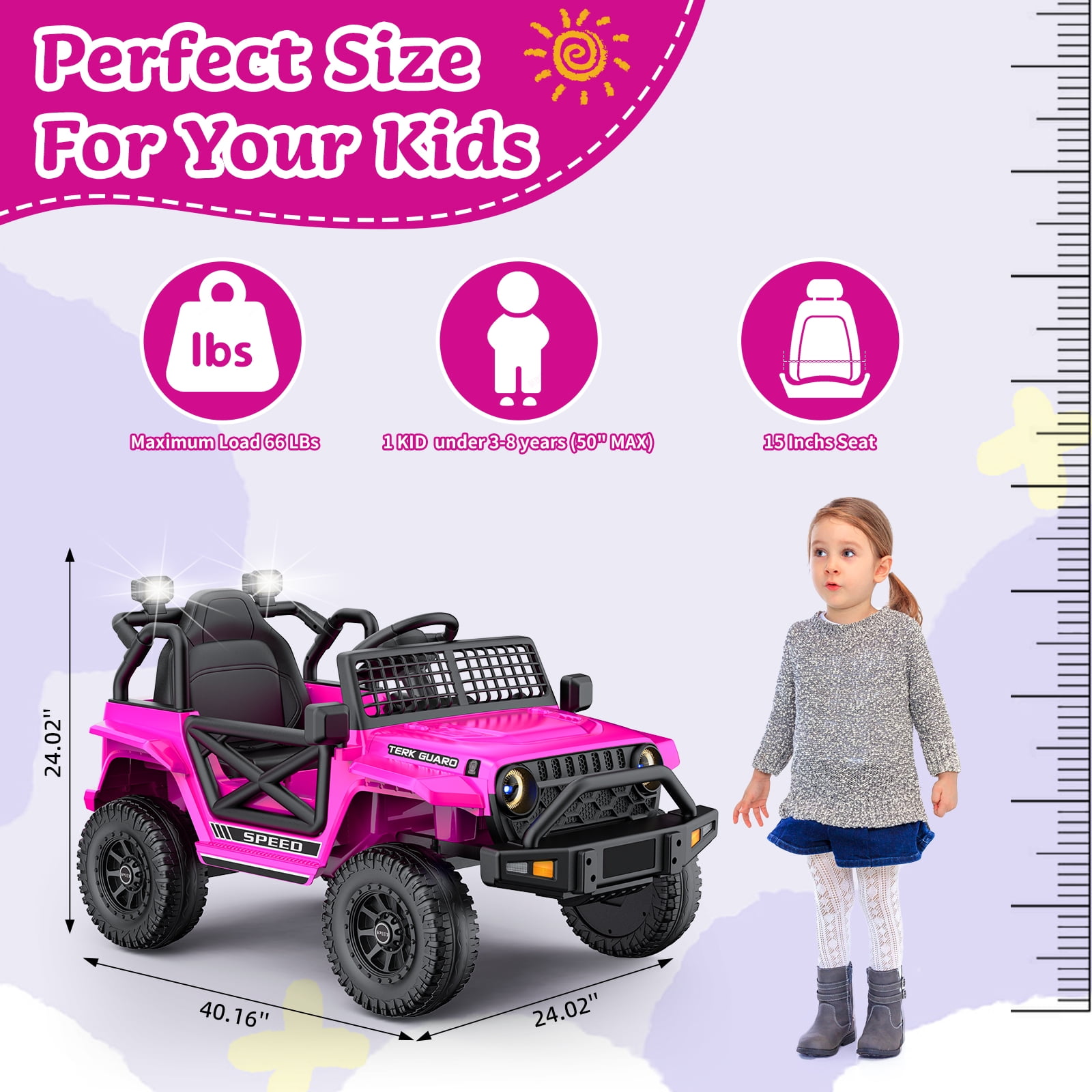 HHVEL 12V 7AH Ride on Toys for kids, Ride on Cars with Remote Control ,2x35W Motors, 3.5MPH Max Speed, Music Player
