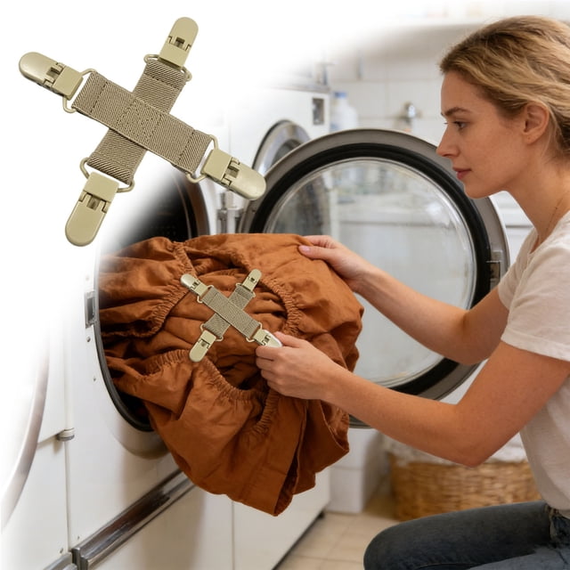 The Bed Sheet Is Washed With 4 Fixed Clips To Reduce Fabric Wear