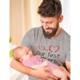 thumbnail image 3 of Our First Father's Day Dad & Baby Matching Set Infant Bodysuit & Men's T-Shirt Dad Gray X-Large / Baby Pink 12M (6-12M), 3 of 7