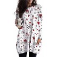 thumbnail image 1 of Camiseta navideña de manga larga para mujer, vestidos con bolsillos y cuello redondo de alce de dibujos animados, Jersey holgado informal de gran tamaño para otoño e invierno, 1 of 5