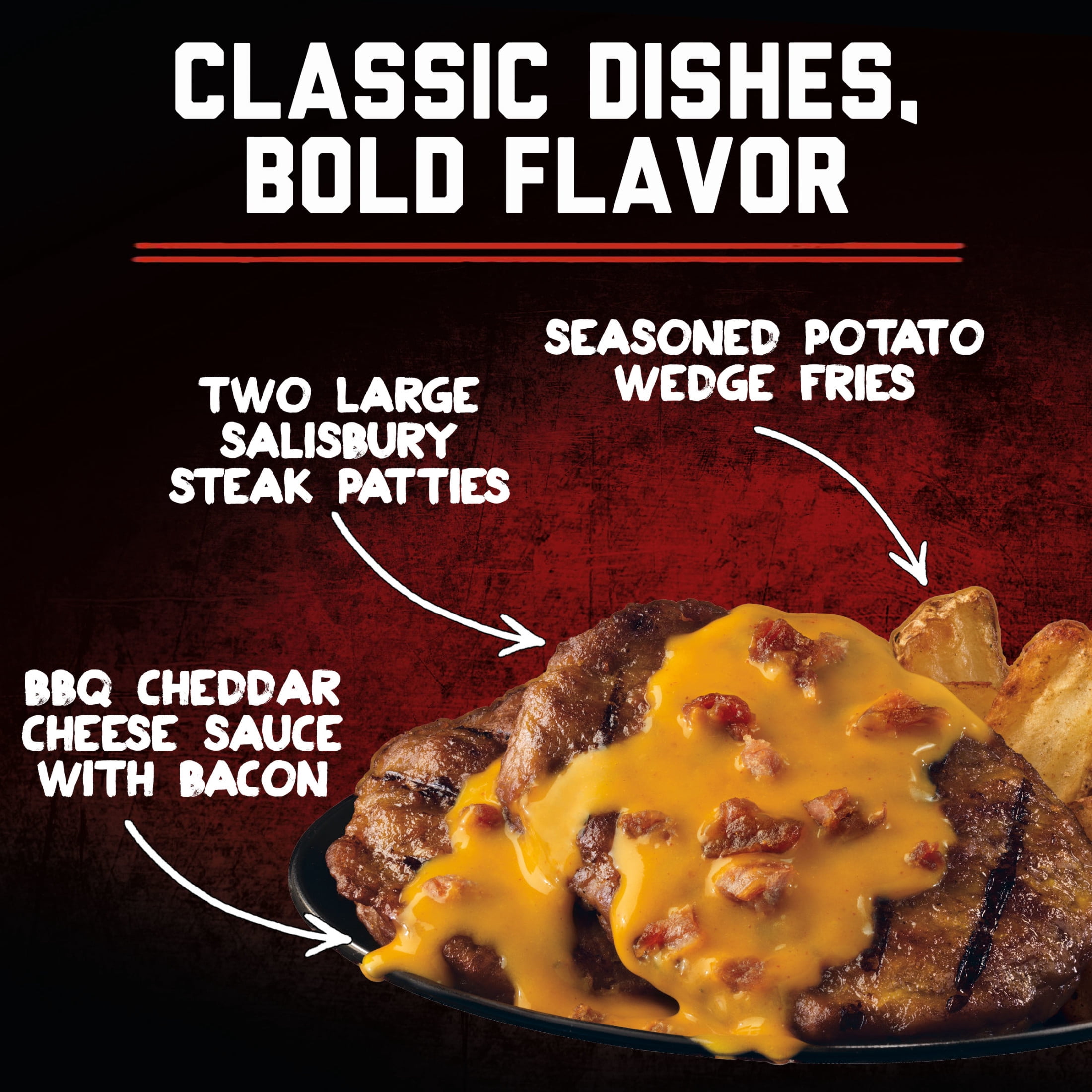 Banquet MEGA Meals Bacon Cheddar Patty, 23g Protein, Frozen Meal, 11.5 oz.