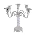 thumbnail image 4 of Candelabro de 5 brazos con forma cónica, elegante adorno de metal y vidrio. Plata, 4 of 9