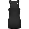 thumbnail image 2 of Women's Activewear Cotton Ribbed Racerback Tank Top, Pack of 3 Black, 2 of 2