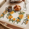 thumbnail image 3 of Yellow Flowers Placemats Set of 4, Spring Floral Wreath Non-Slip Place Mats Washable Table Mats for Kitchen Dining Table Decorations Indoor/Outdoor, 3 of 9
