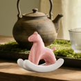 thumbnail image 4 of Figura de caballo en miniatura de cerámica para té, mascota, estante, estatua de caballo mecedor para dormitorio Rosa, 4 of 7