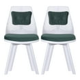 thumbnail image 3 of Dining Chairs Set of 2 Backrest Chair, Upholstered Side Chairs with Wood Legs for Dining Room, Kitchen, Living Room, Green, 3 of 10