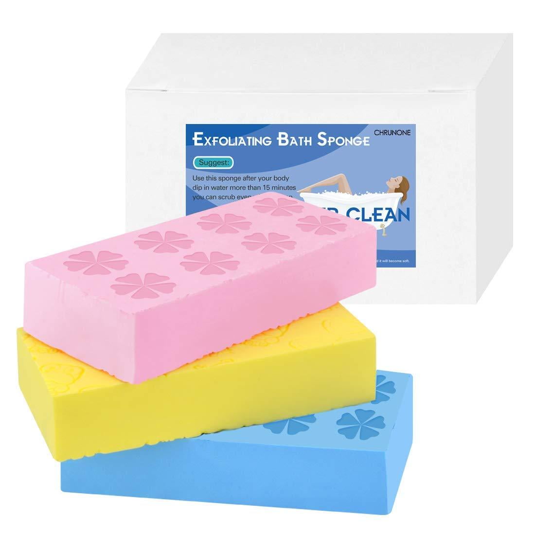 3 pcs Exfoliating Bath Sponge, Asian Bath Sponge for Shower, Korean Moisturizer and Exfoliator