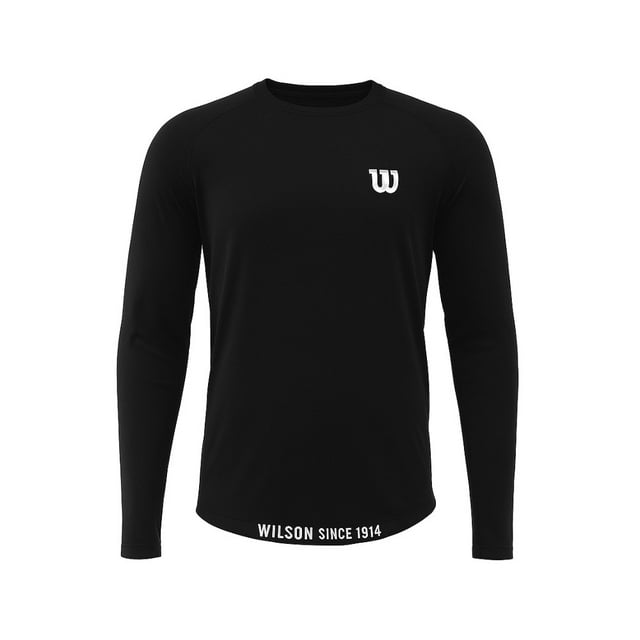 Playera Deportiva Wilson para Hombre Manga Larga Color Negro Talla EG