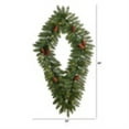 thumbnail image 2 of Nearly Natural 3ft. Holiday Christmas Geometric Diamond Wreath with Pinecones and 50 Warm White LED Lights, 2 of 5