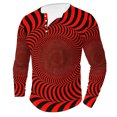 thumbnail image 2 of DDAPJ pyju Big and Tall Henley Shirt for Men 3D Optical Illusion Printed Long Sleeve 4 Button T Shirts Funny Tunnel Graphic Tees Fall Casual Stylish Tops Red XXXXXL, 2 of 5
