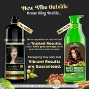 Herbishh Dark Brown Color Shampoo for Gray Hair, Permanent Hair Colour, Men & Women (500 ml)