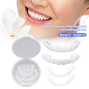 1 Pair Denture Braces Perfect Smile Teeth Veneers Top and Bottom Veneer Teeth Fake Tooth Cover