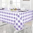 thumbnail image 4 of Newbridge Purple Pastel Easter Farmhouse Check Vinyl Tablecloth With Flannel Backing, Spring Gingham Flannel Backed Vinyl Tablecloth, 60” x 84” Oblong/Rectangle, Purple, 4 of 6