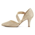 thumbnail image 3 of Pennysue Women's Gold Strappy Short Heels With Pointed Toes Size 7.5, 3 of 5