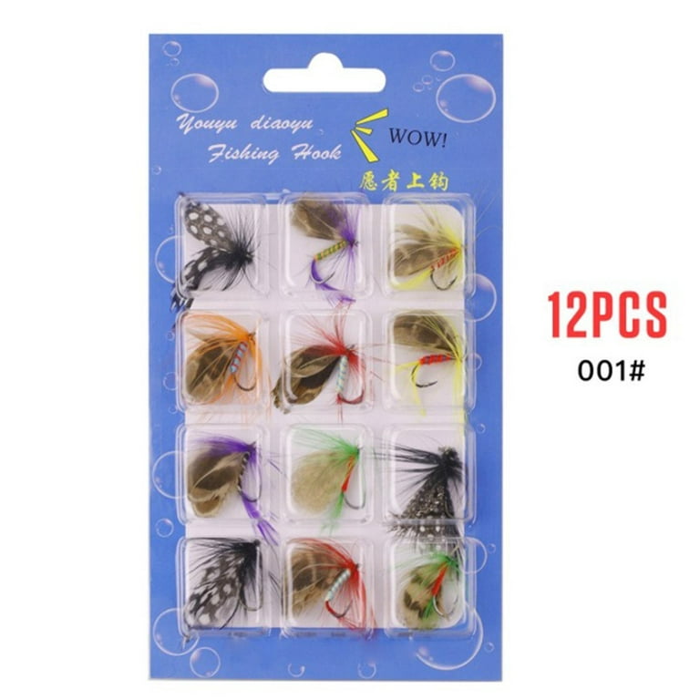 12Pcs/Set Insects Flies Fly Fishing Lures Bait Hook Fishing Wet