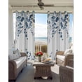 thumbnail image 3 of Navy Blue Eucalyptus Blackout Curtains 90 Inch Length 2 Panels Set for Living Room Bedroom, Watercolor Spring Weeping Botanical Privacy Window Treatment Thermal Insulated Black Out Drapes 52"x90", 3 of 8