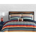 thumbnail image 3 of Sportset Stripe Black Multi 3-Piece Soft Microfiber Comforter Set - Twin, 3 of 6