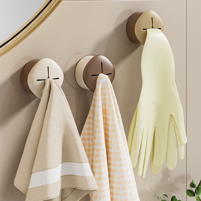 Bathroom Towel Holder No Drill Adhesive Clips for Hand Towels & Cleaning Rags
