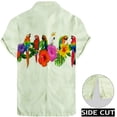 thumbnail image 2 of LA LEELA Men's Hawaiian Shirt Funny Holiday Short Sleeve Button Down Vacation Beach Shirts for Men XL Floral Parrot, Off White, 2 of 6