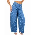thumbnail image 3 of Women'S Polka-Dot Print High-Waist Seamed Wide-Leg Cropped Casual Pants Lake Blue M, 3 of 9